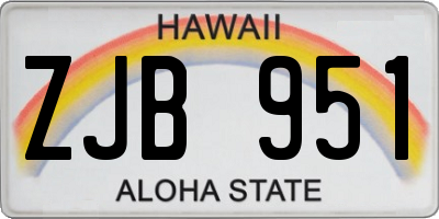 HI license plate ZJB951