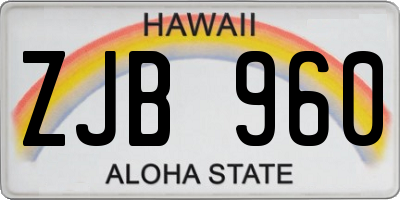 HI license plate ZJB960