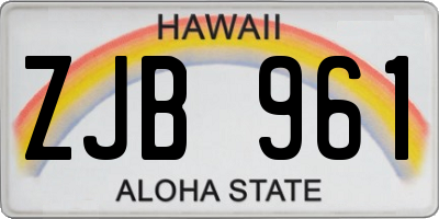 HI license plate ZJB961