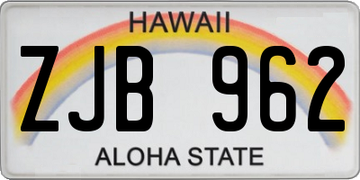 HI license plate ZJB962