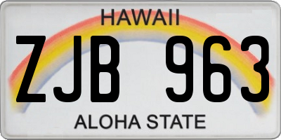 HI license plate ZJB963