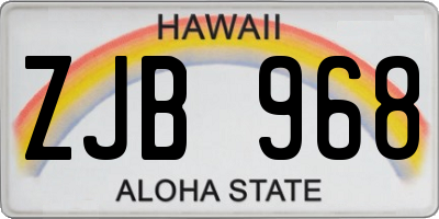 HI license plate ZJB968