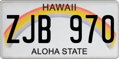 HI license plate ZJB970