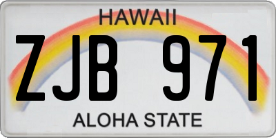 HI license plate ZJB971