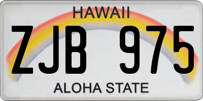 HI license plate ZJB975