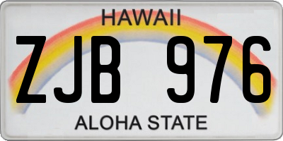 HI license plate ZJB976