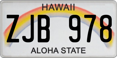 HI license plate ZJB978