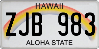 HI license plate ZJB983