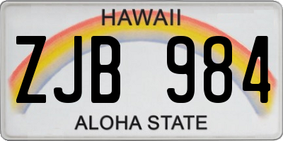 HI license plate ZJB984