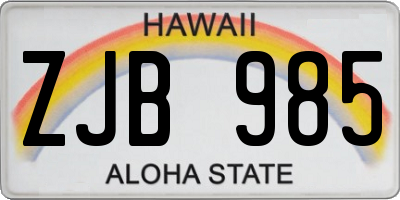 HI license plate ZJB985
