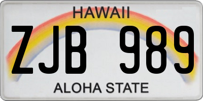 HI license plate ZJB989