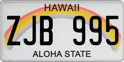 HI license plate ZJB995