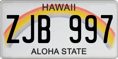 HI license plate ZJB997