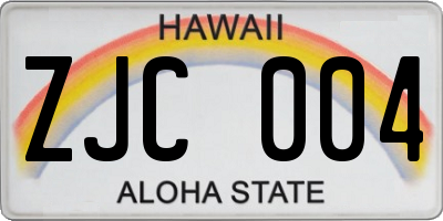 HI license plate ZJC004