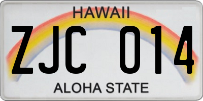 HI license plate ZJC014