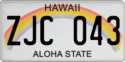 HI license plate ZJC043