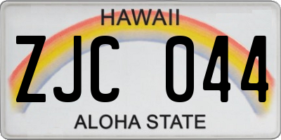 HI license plate ZJC044
