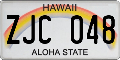 HI license plate ZJC048