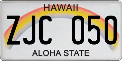HI license plate ZJC050