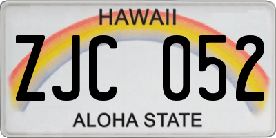 HI license plate ZJC052