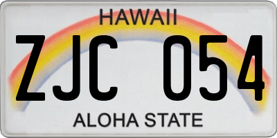 HI license plate ZJC054