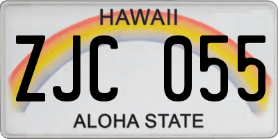 HI license plate ZJC055