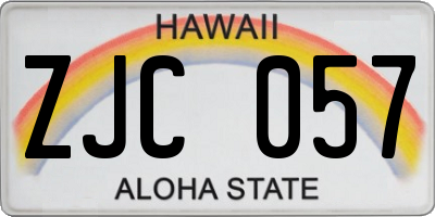 HI license plate ZJC057