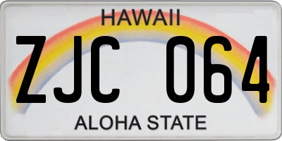 HI license plate ZJC064