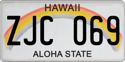 HI license plate ZJC069