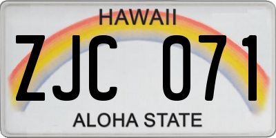 HI license plate ZJC071