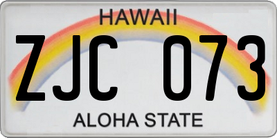 HI license plate ZJC073
