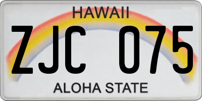 HI license plate ZJC075