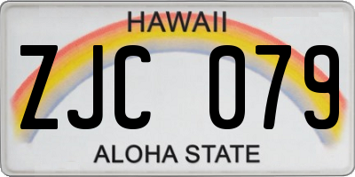 HI license plate ZJC079