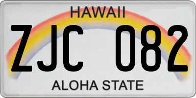 HI license plate ZJC082