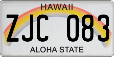 HI license plate ZJC083