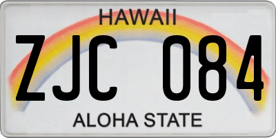 HI license plate ZJC084
