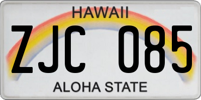 HI license plate ZJC085