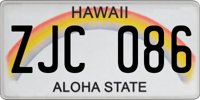 HI license plate ZJC086