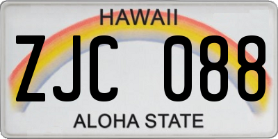 HI license plate ZJC088