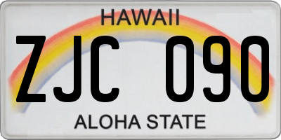 HI license plate ZJC090