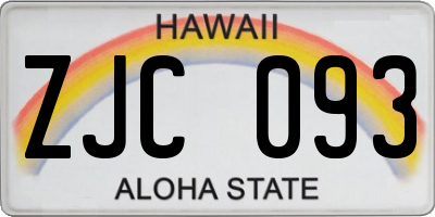 HI license plate ZJC093