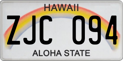 HI license plate ZJC094