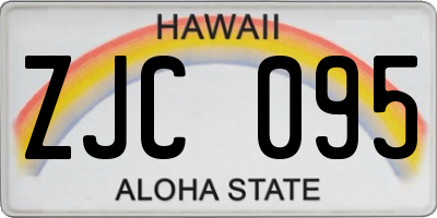 HI license plate ZJC095