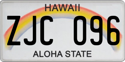 HI license plate ZJC096