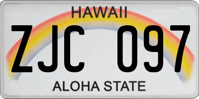 HI license plate ZJC097