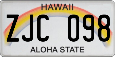 HI license plate ZJC098