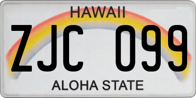 HI license plate ZJC099