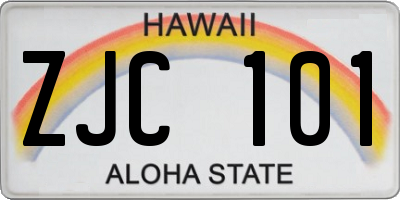 HI license plate ZJC101
