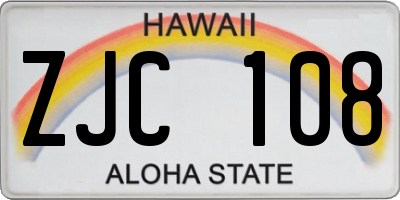 HI license plate ZJC108