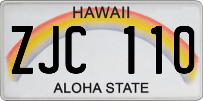 HI license plate ZJC110